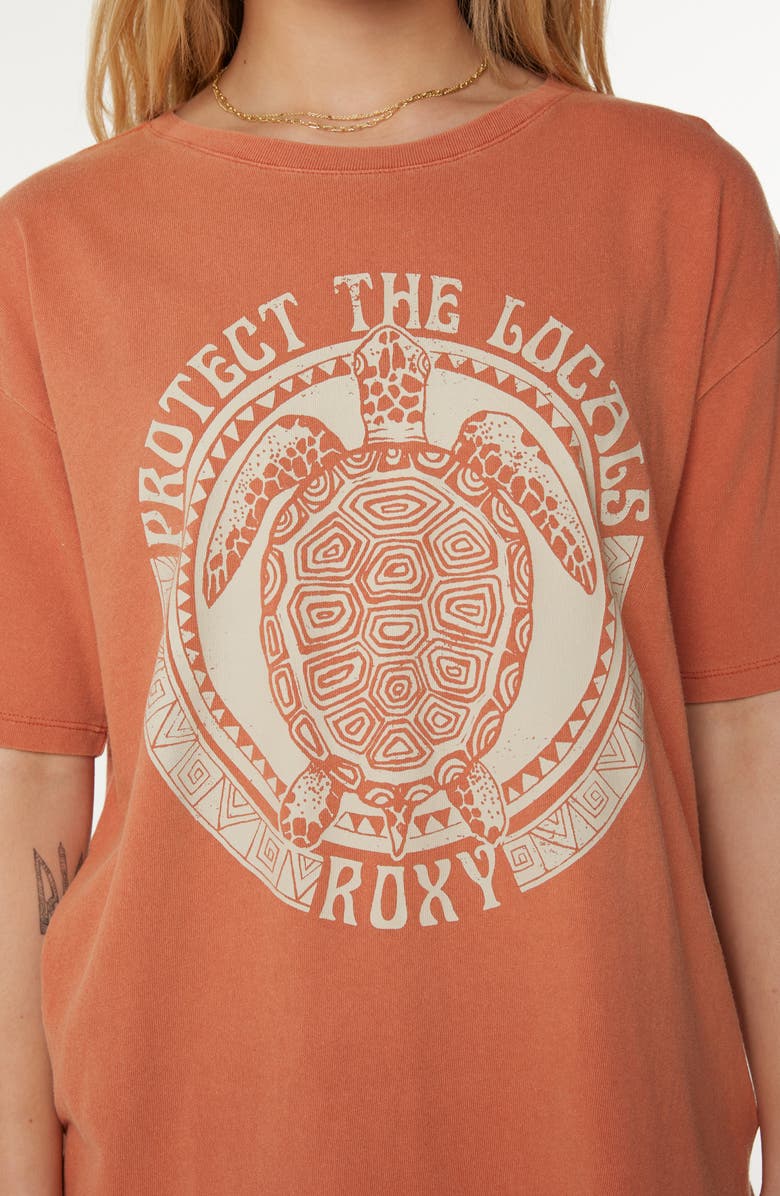 Roxy Protect the Locals Oversize Cotton Graphic T-Shirt, Alternate, color, Aragon Protect The Locals