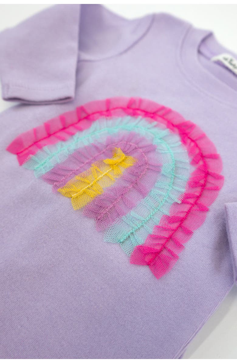 oh baby! Bright Tulle Rainbow Applique Two Piece Set, Alternate, color, Orchid