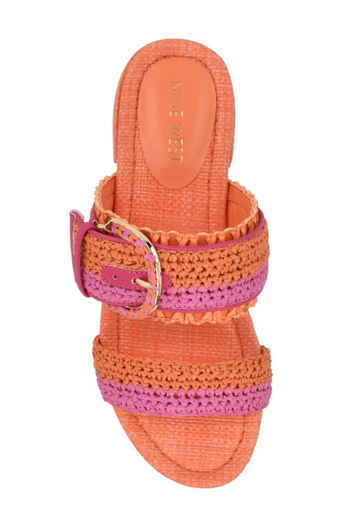 Nine West Sameey Two-strap Sandal In Orange