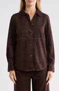 T Tahari Faux Suede Shirt
