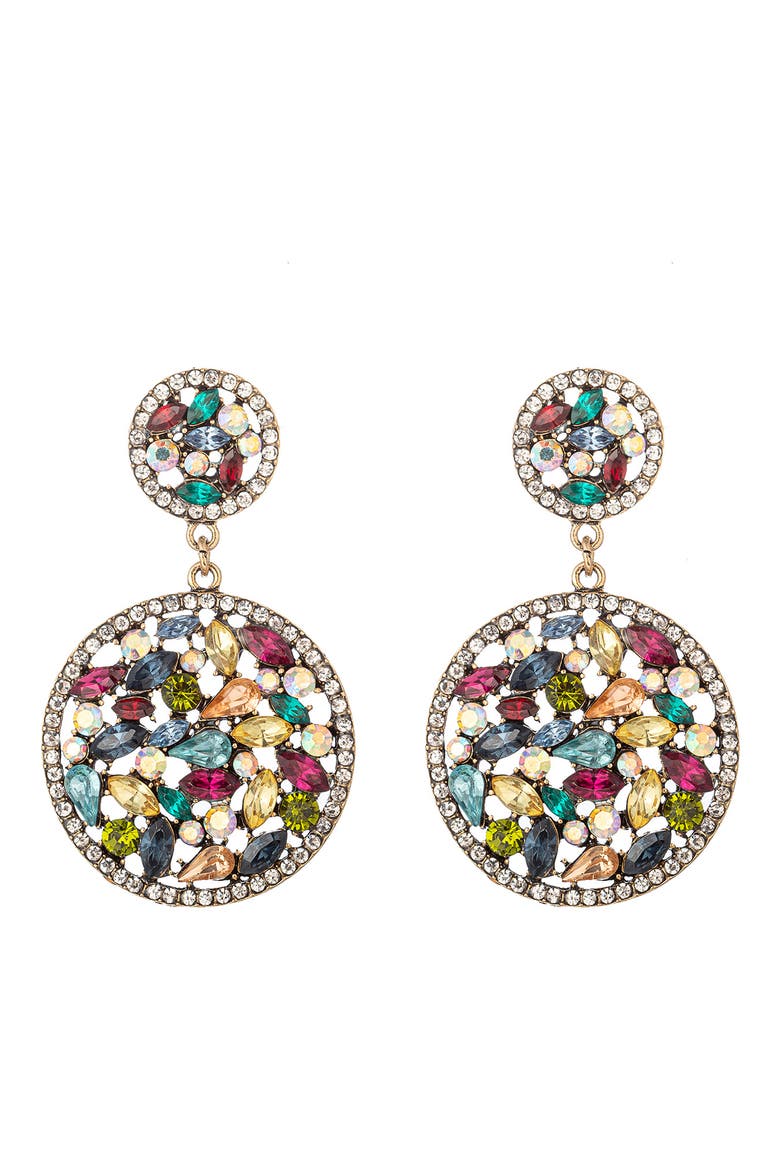 Polar Crystal Statement Earrings, Main, color, GOLD