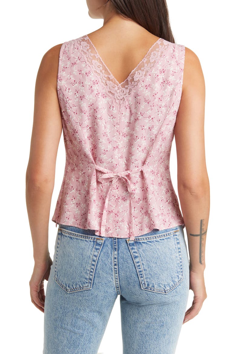 Cristina Floral Sleeveless Blouse, Alternate, color, BABYS BREATH