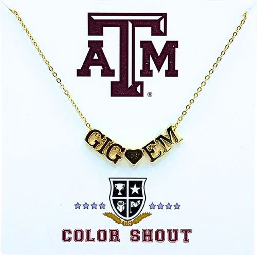 Color Shout Texas A&m University Gold Heart Necklace In Gold