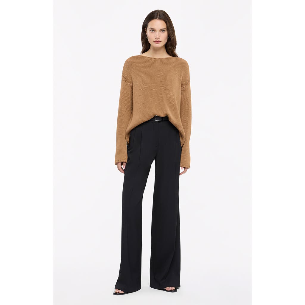 Shop Another Tomorrow Draped Knit Sweater In Toffee