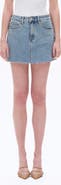 Bayeas Rhinestone Raw Hem Denim Miniskirt