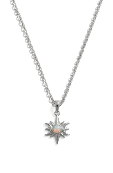 Spellbound Opal Triple Moon Pendant Necklace