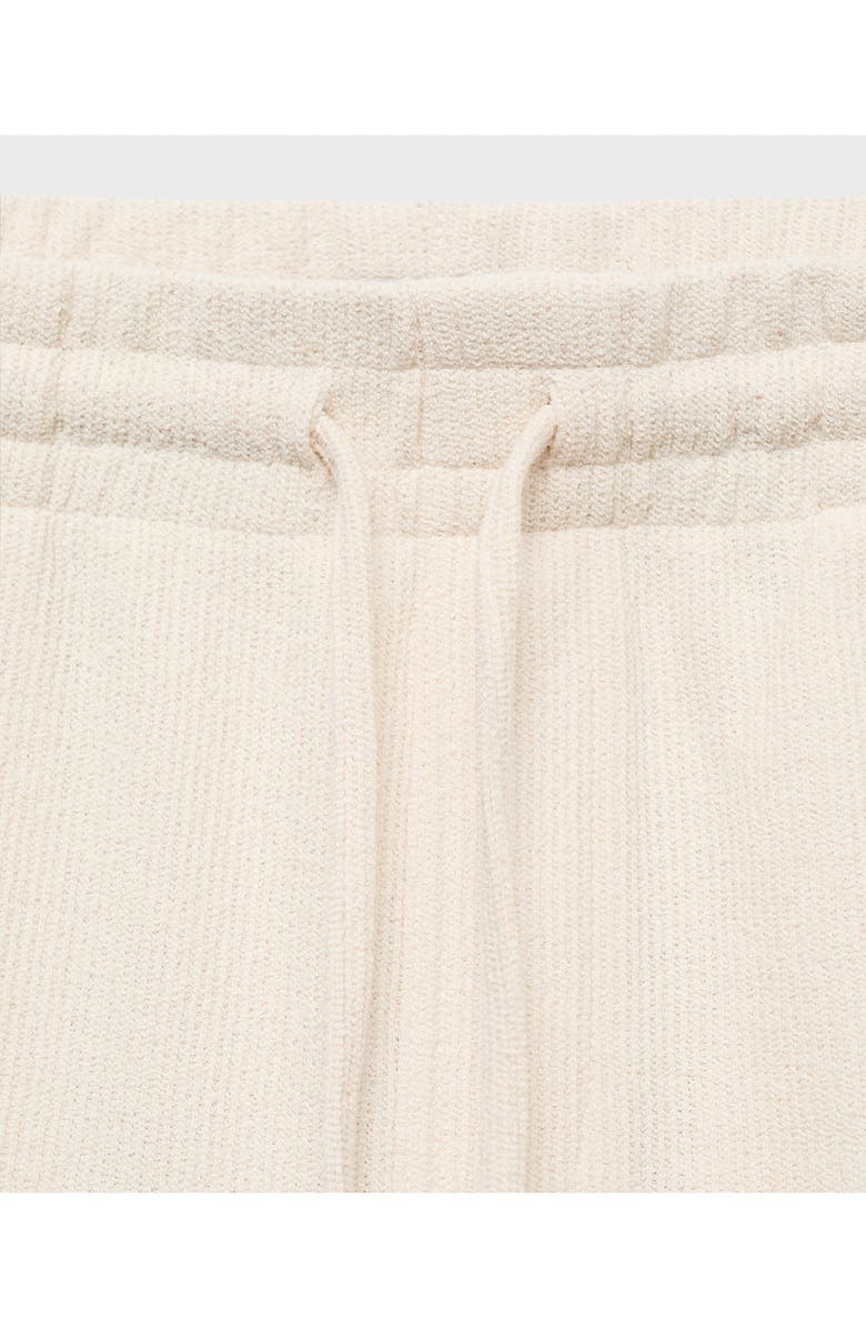 MANGO Textured Drawstring Shorts, Alternate, color, Ecru