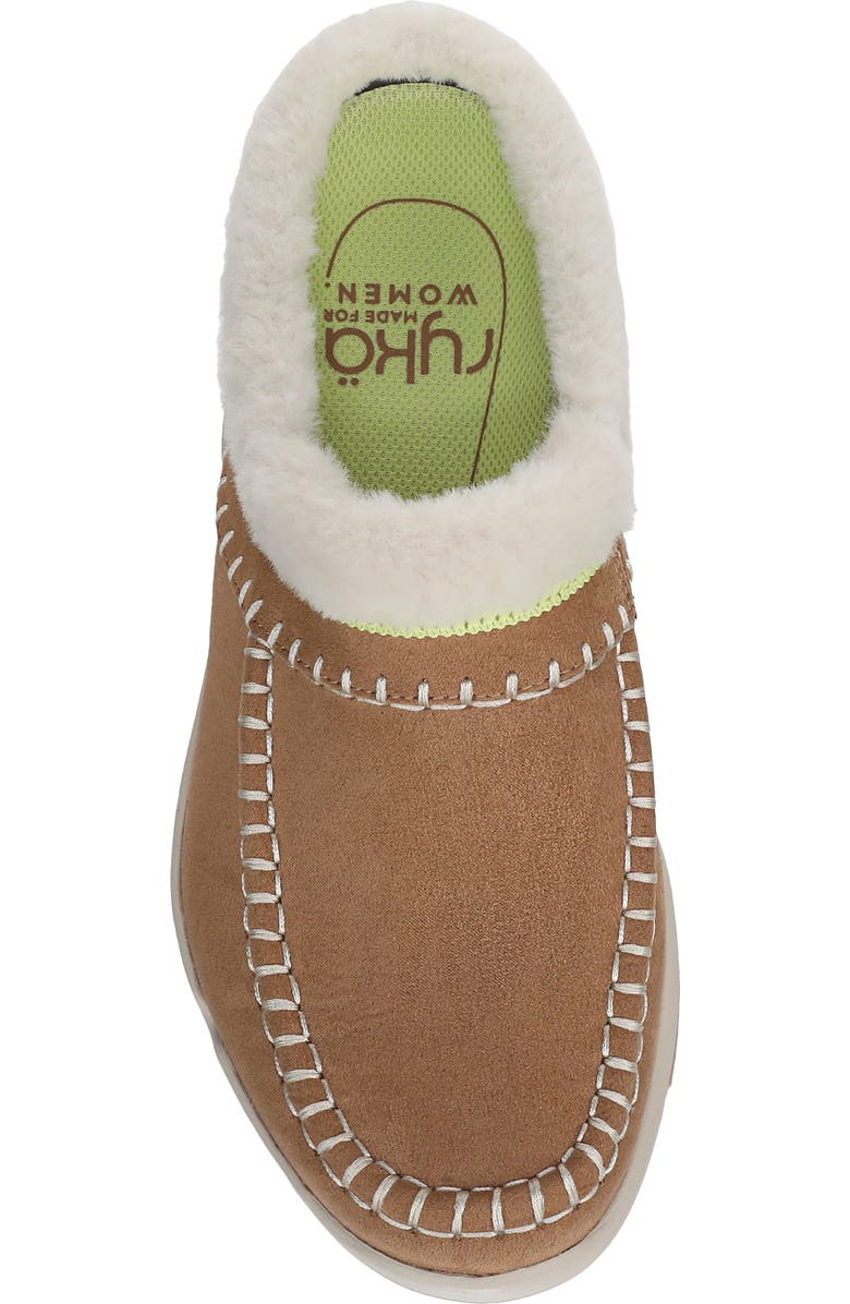 Rykä Arrow Faux Fur Trim Mule, Alternate, color, Honey Brown