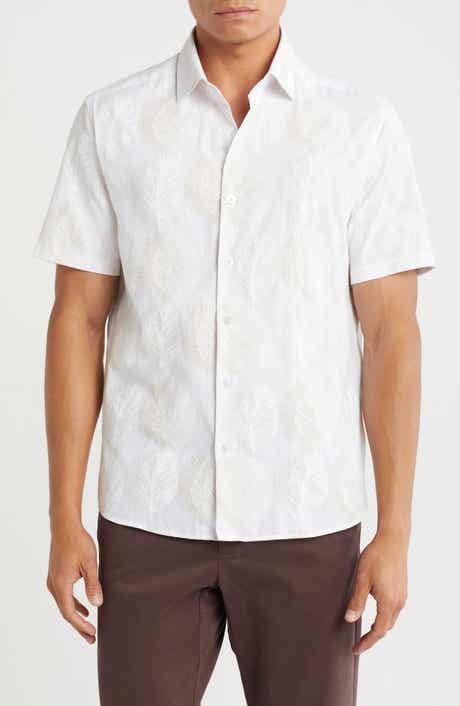 WESTZEROONE Antonio Short Sleeve Cotton Button-Up Shirt