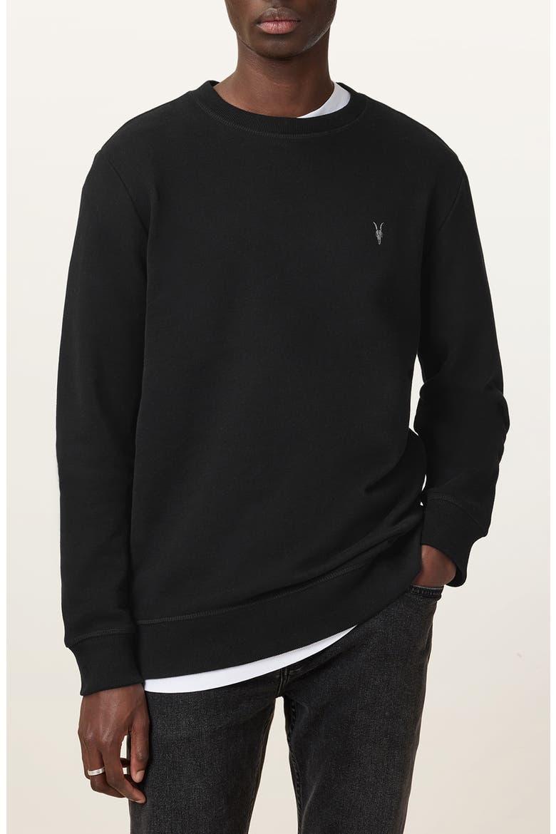 Raven Crewneck Sweatshirt, Main, color, BLACK