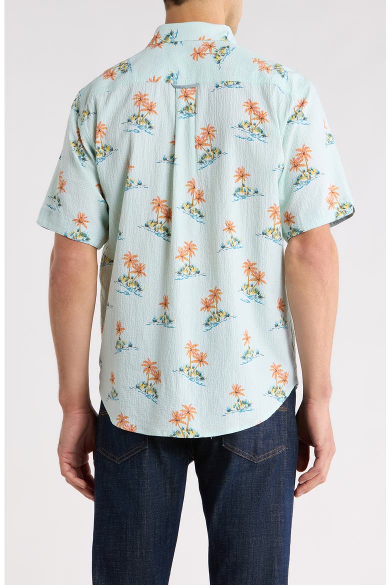 Nova Wave Island Hop Short Sleeve Seersucker Button-Up Shirt, Alternate, color, PALE OPAL