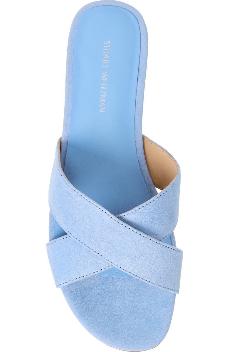 Stuart Weitzman Roza Flat Slide Sandal, Alternate, color, Cornflower