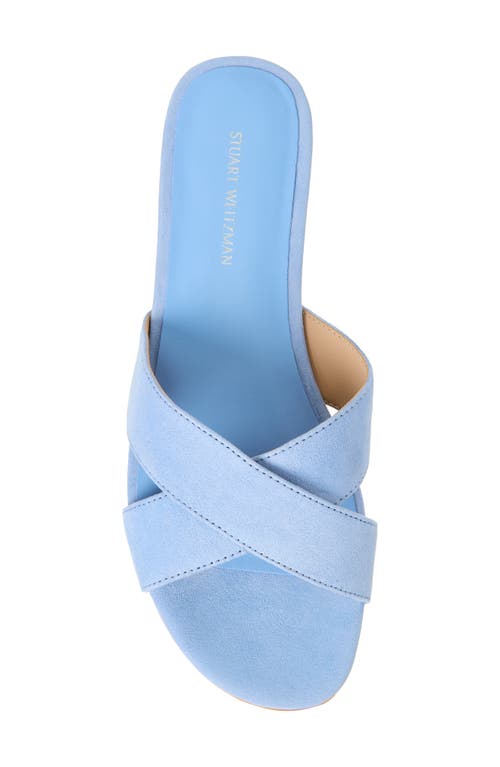 Stuart Weitzman Roza Flat Slide Sandal In Blue