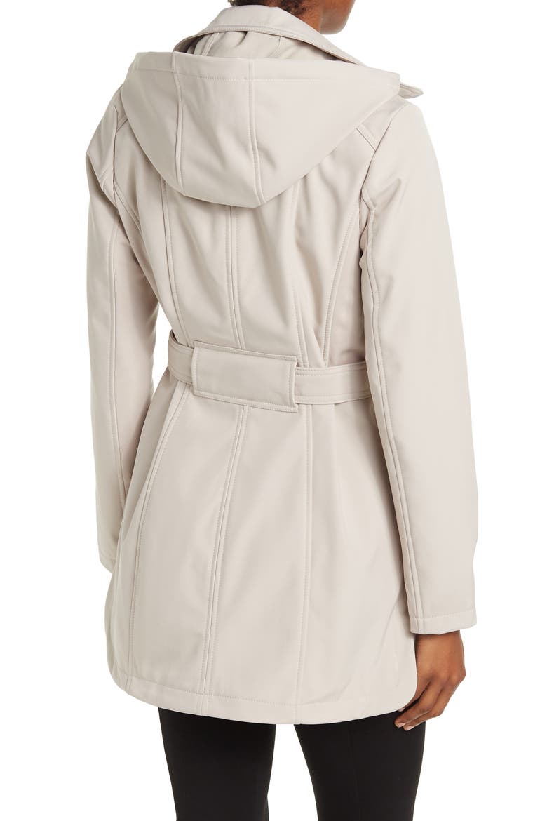 Water-Resistant Hooded Double-Breasted Trench Coat, Alternate, color, STONE