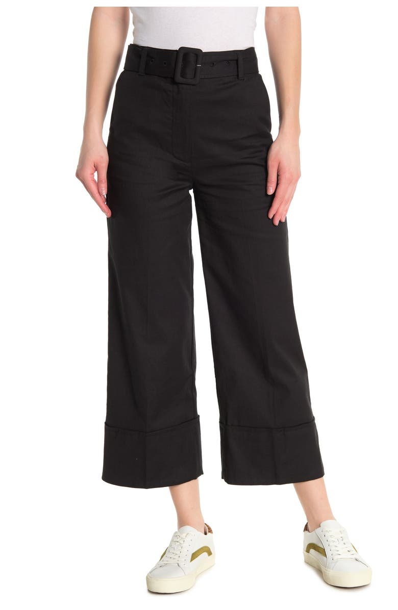FRAME Belted Cropped Pants, Main, color,