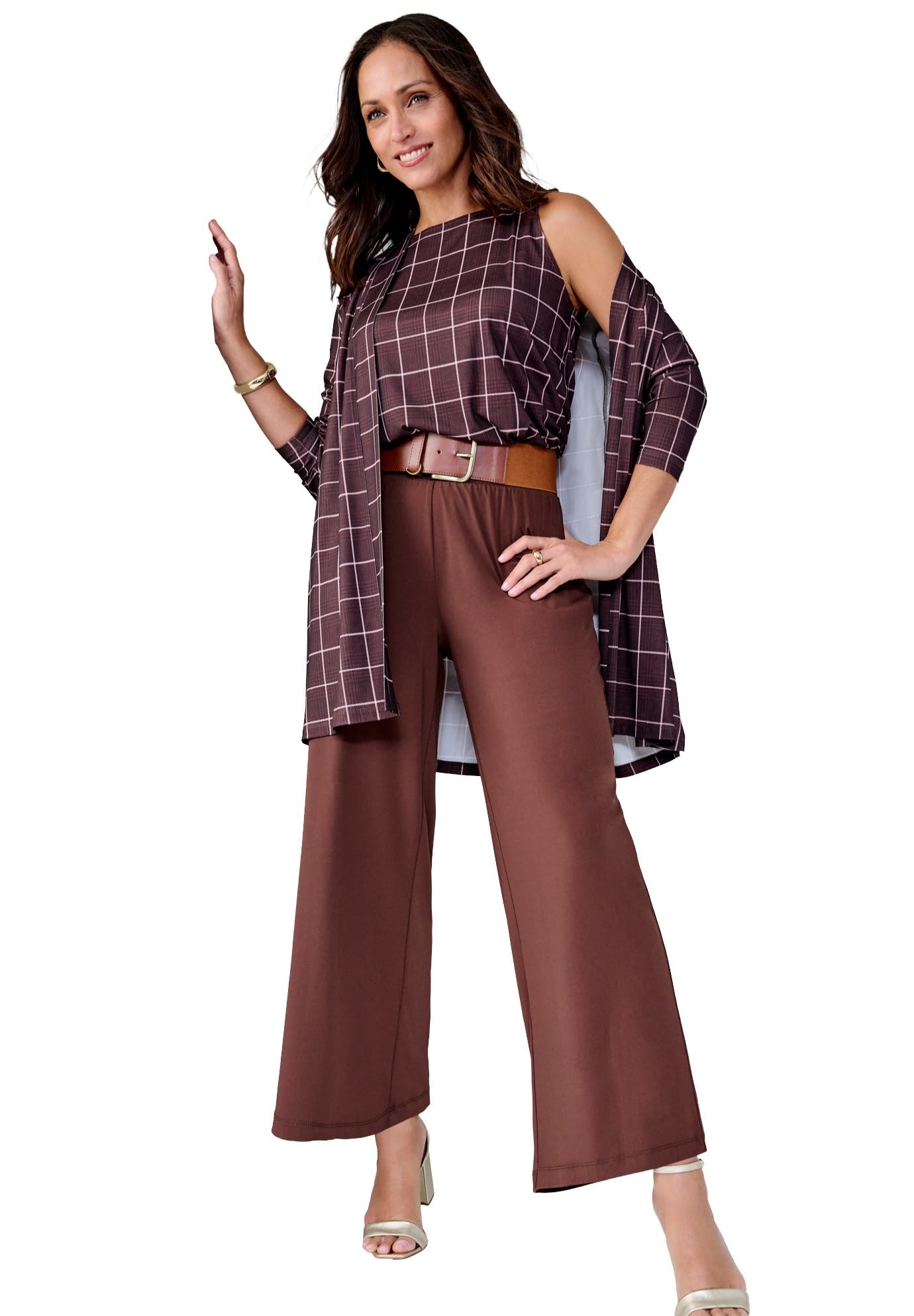 RICH BROWN STRIPE PLAID