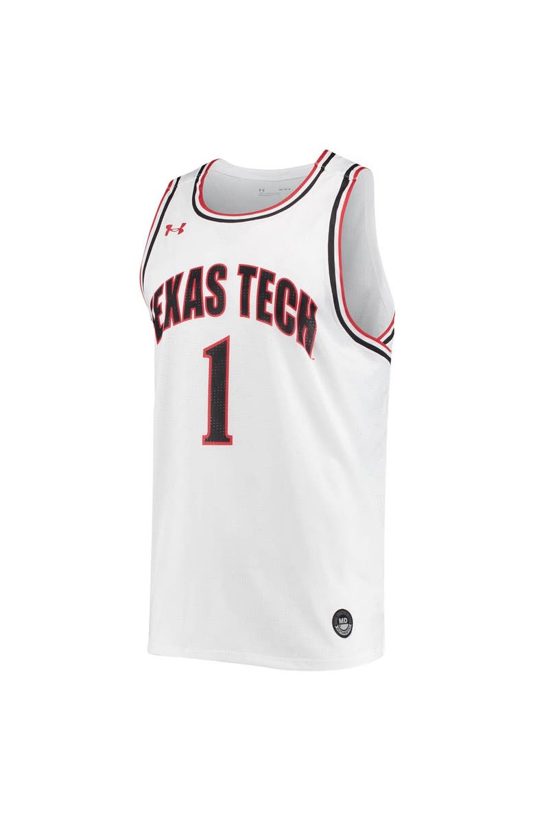 Under Armour Men's Under Armour #1 White Texas Tech Red Raiders Replica Basketball Jersey, Alternate, color, 