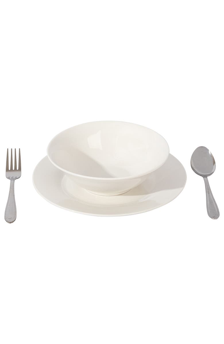 Gibson Everyday Everyday Yarbury 16 Piece Fine Certamic Dinnerware Set, Alternate, color, White