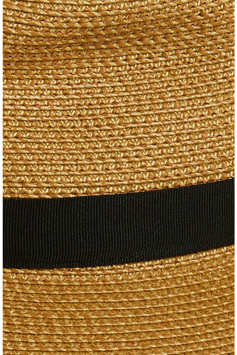 Sun Crest Packable Hybrid Straw Fedora Visor, Alternate, color, NATURAL/ BLACK