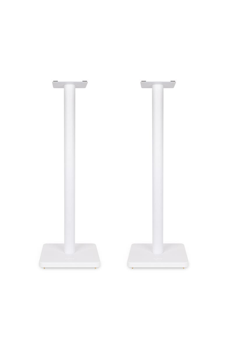 Fluance Speaker Stands for Surround Sound & Bookshelf Speakers Square Base/Pair, Main, color, Matte White