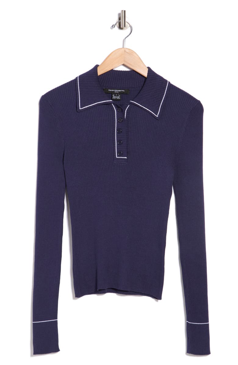 French Connection Alonzo Rib Polo, Main, color, Navy/ White Stripe