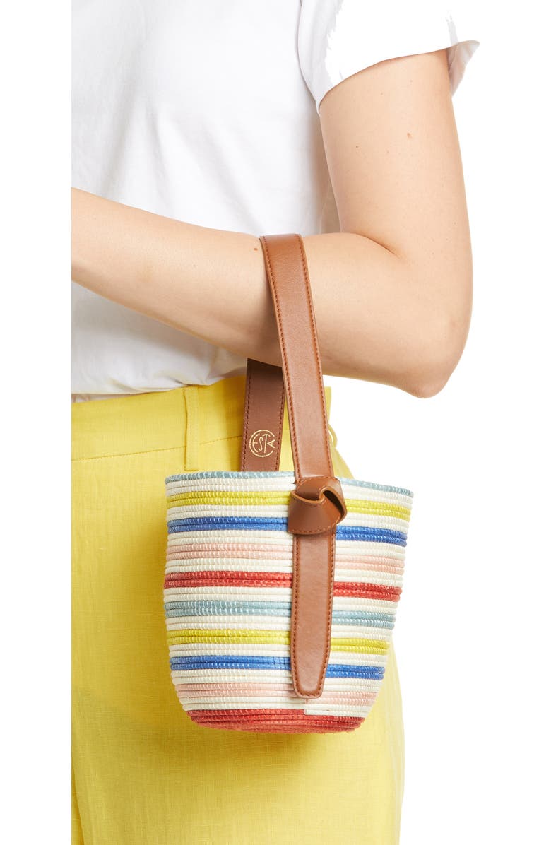 La Ligne x Cesta Lunch Pail Straw Handbag, Alternate, color,