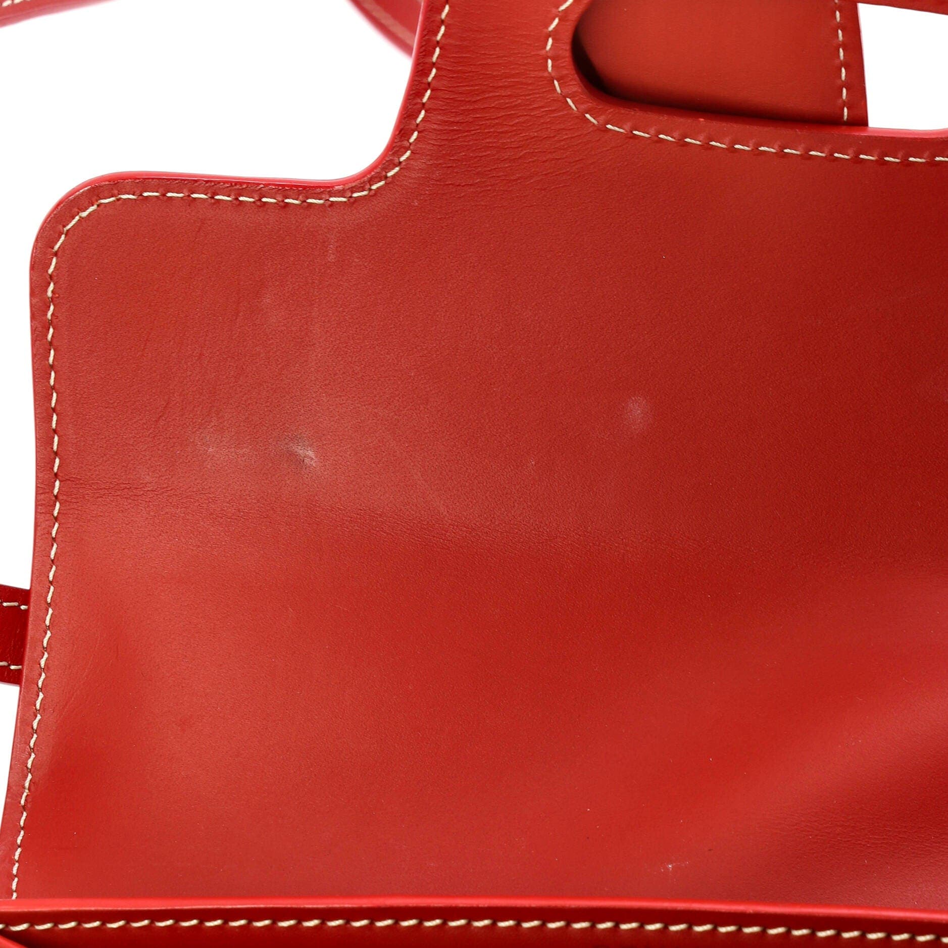 Pre-Owned Goyard Saigon Top Handle Bag Coated Canvas with Leather PM, Alternate, color, Red