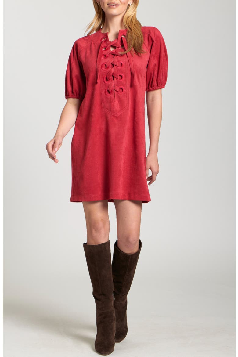 Puff Sleeve Minidress, Main, color, RED