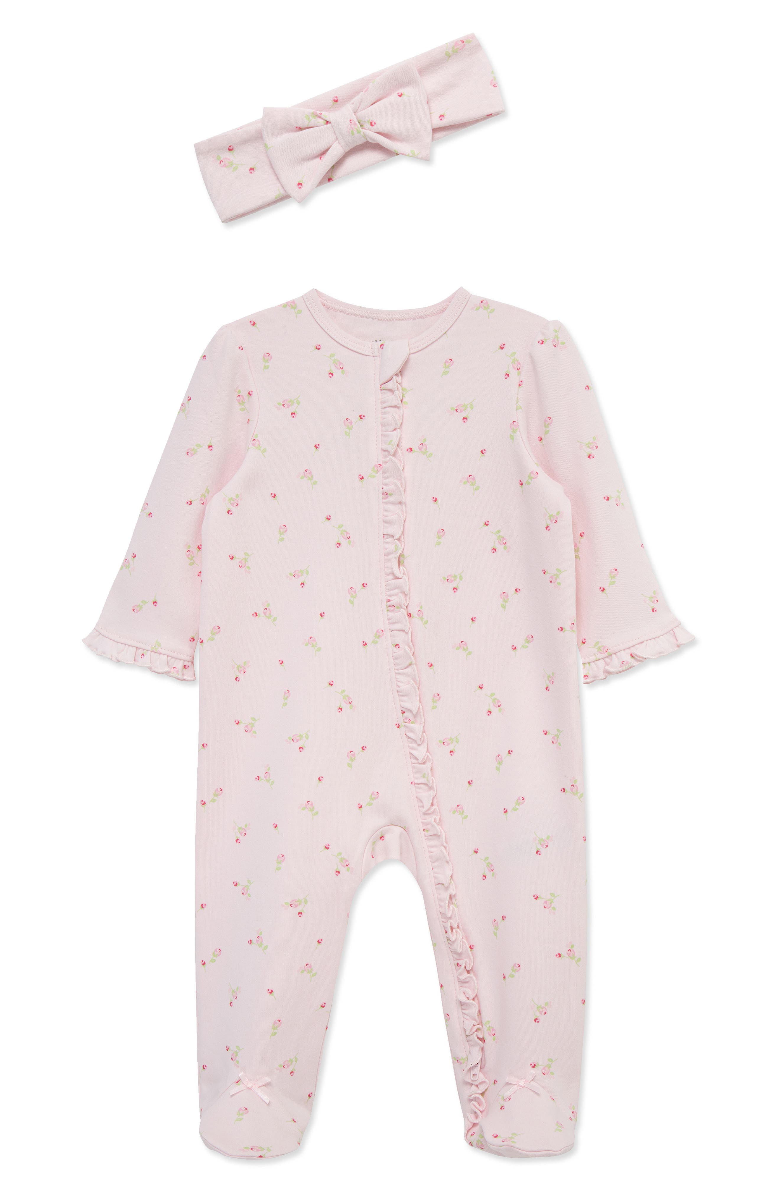 Little Me Rosebud Footie & Headband Set