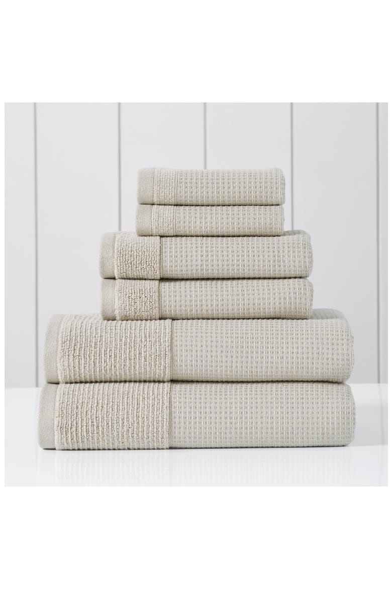 Waffle Rib 6-Piece Towel Set, Alternate, color, RAINY DAY