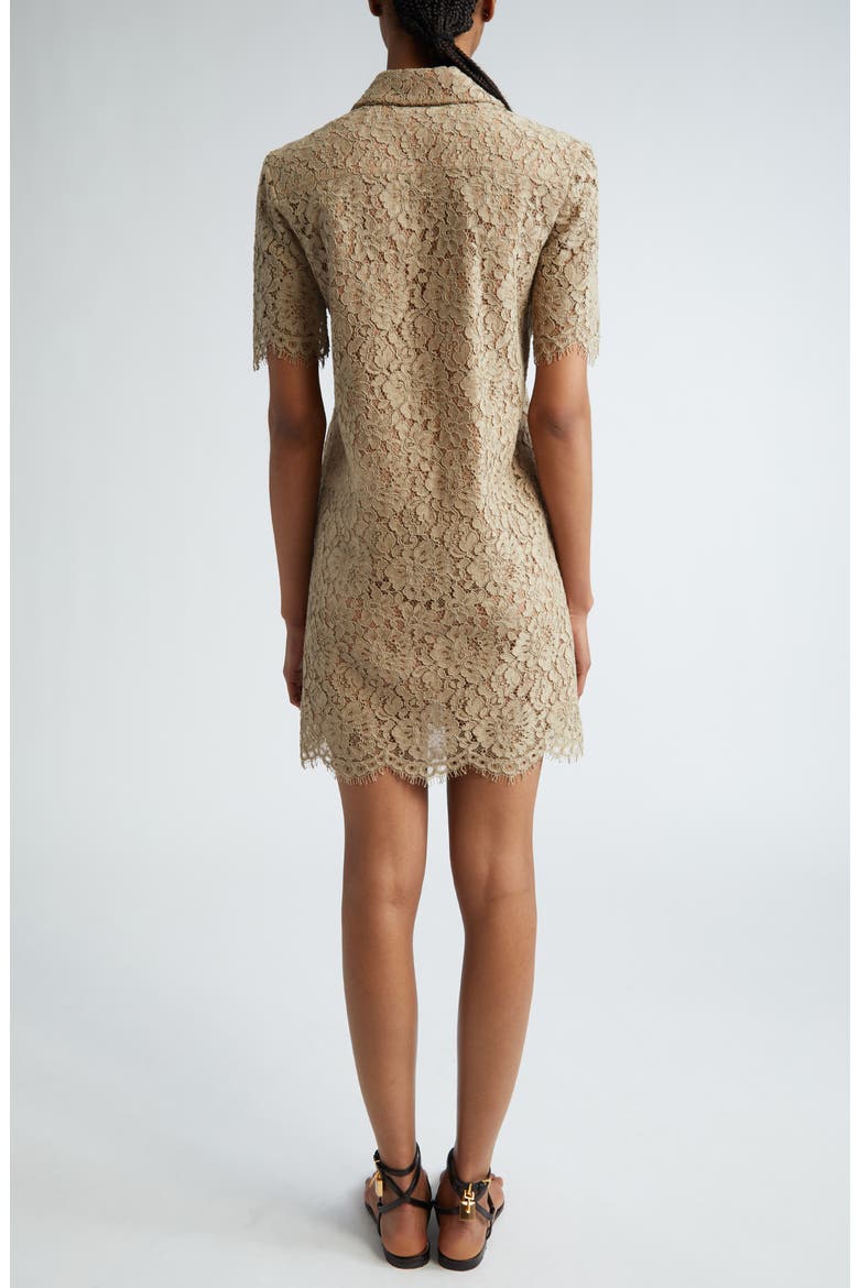 Short Sleeve Lace Shirtdress, Alternate, color, SAND