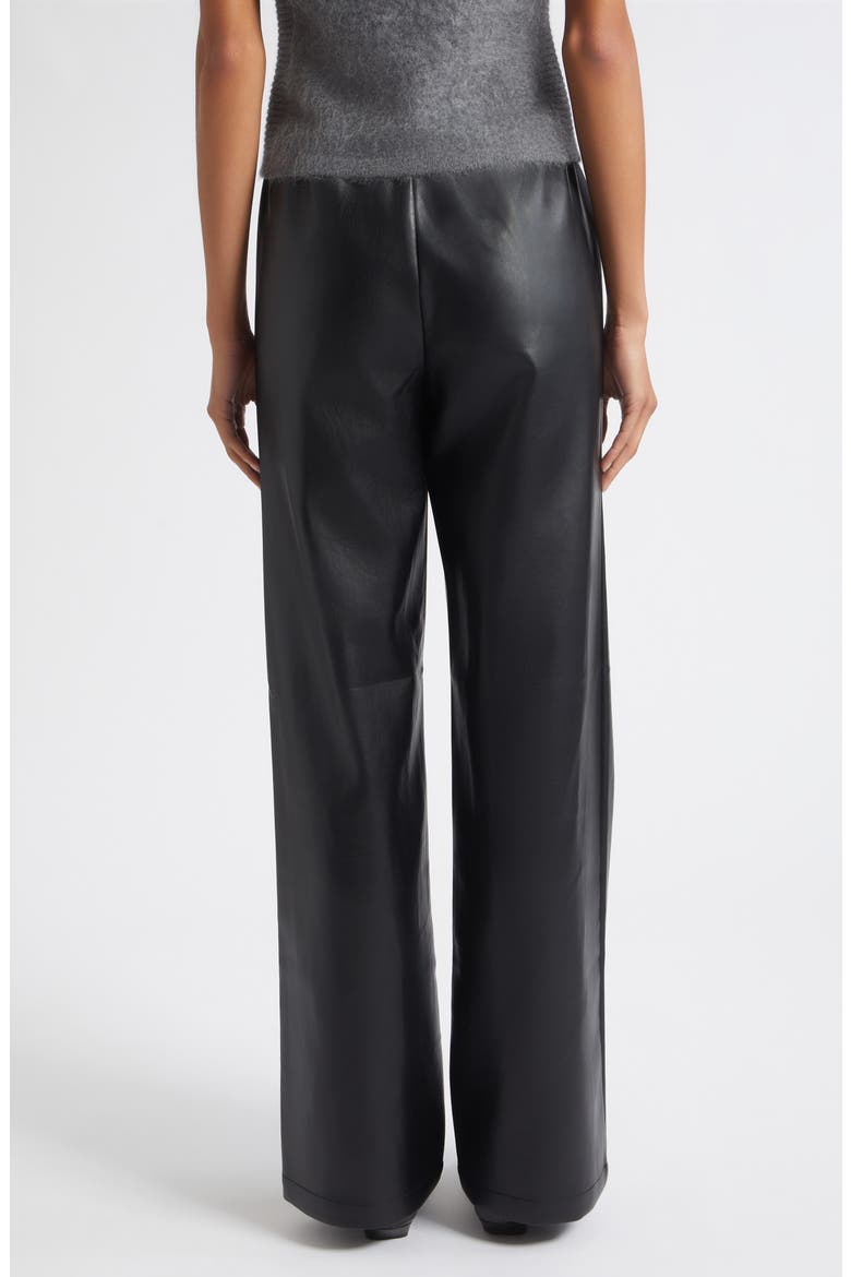 Mick Pull-On Faux Leather Pants, Alternate, color, JET