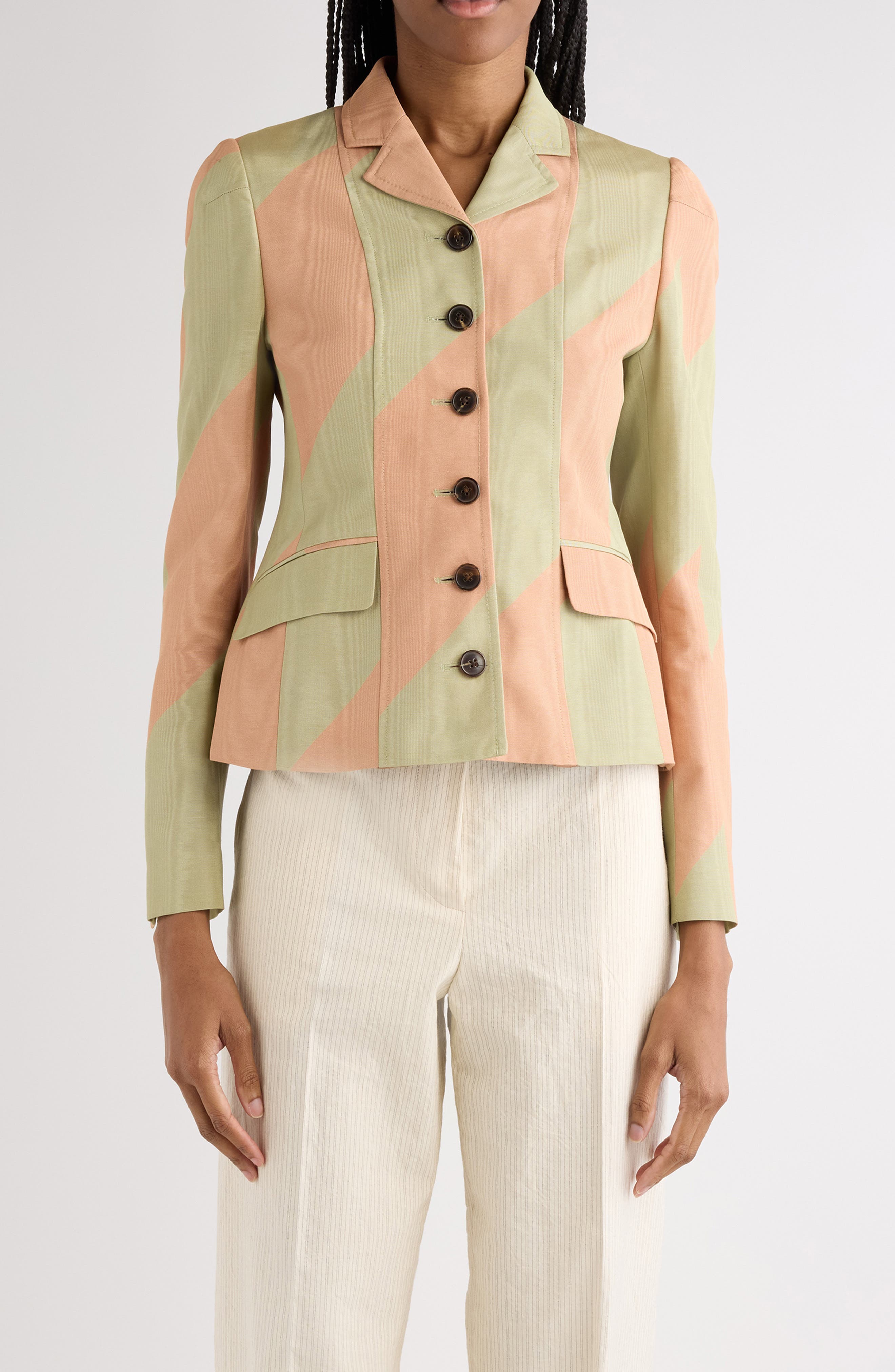 Belia Broken Stripe Moire Jacket