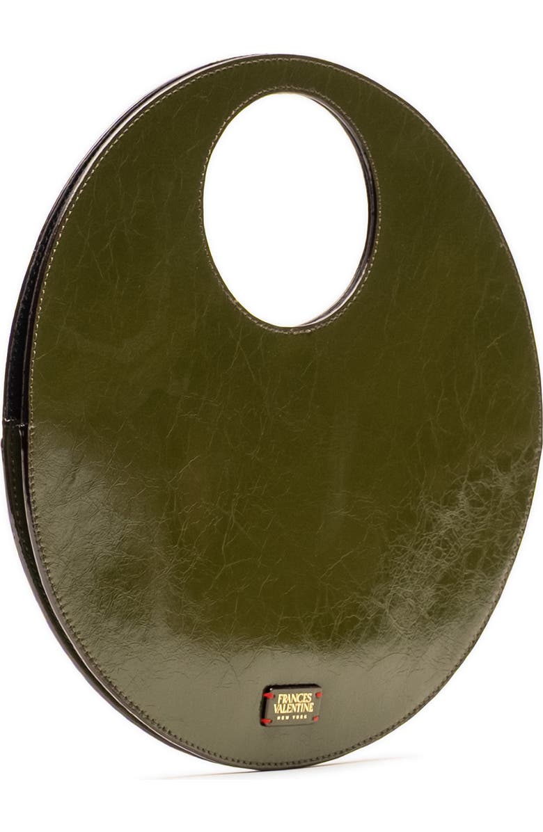 Frances Valentine Juno Round Crinkled Leather Crossbody Bag, Alternate, color, Olive