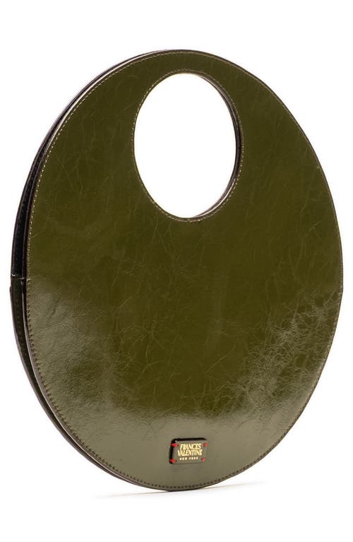 Frances Valentine Juno Round Crinkled Leather Crossbody Bag In Green
