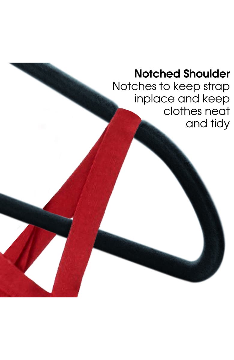 Elama Home 50 Piece Flocked Velvet Clothes Hangers with Stainless Steel Swivel Hooks, Alternate, color, Black