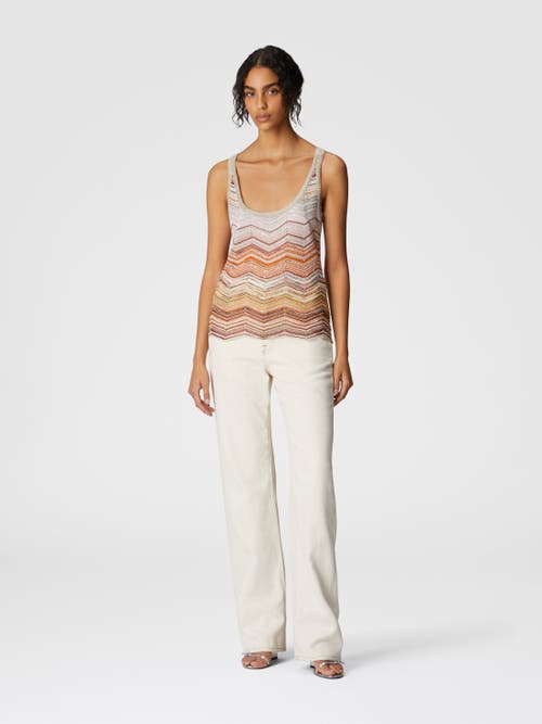 Shop Missoni Chevron Lamé Tank Top With Sequins In Multicoloured