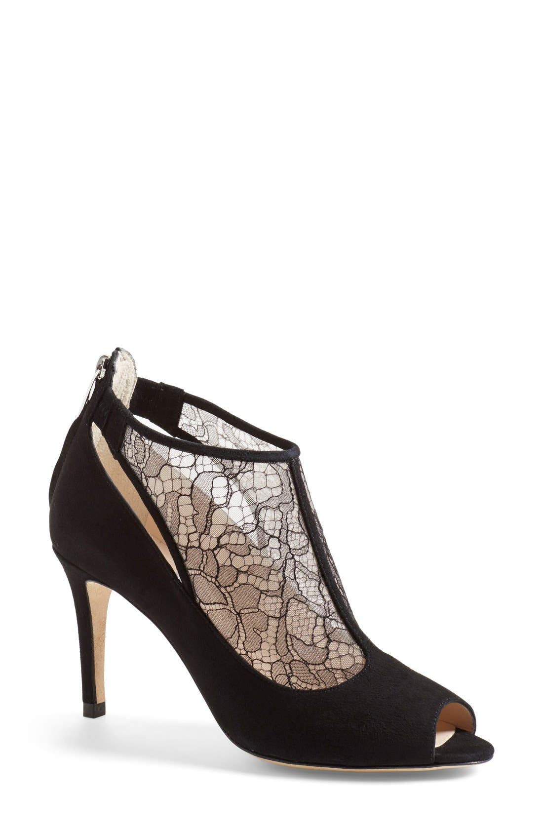 L.K. Bennett 'Candy' Peep Toe Pump, Main, color, BLACK