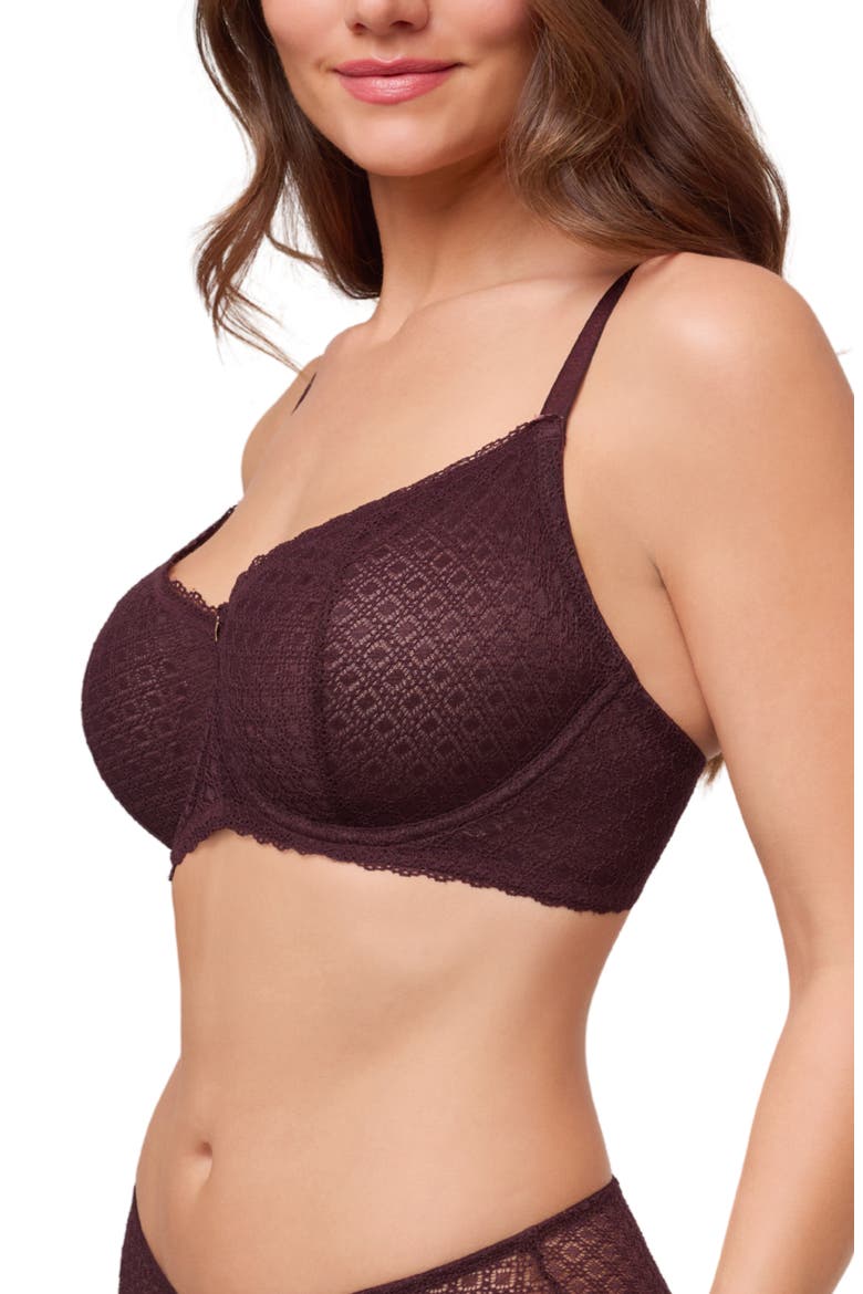 Flirt Lace Underwire Demi Bra, Alternate, color, FUDGE