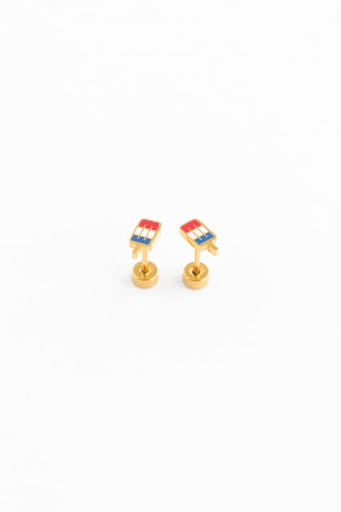 Patriotic Pop Stud Earrings