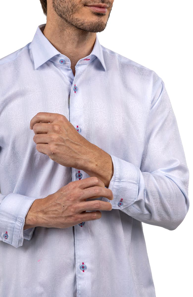 Maceoo Fibonacci Ascension 0075 Contemporary Fit Button-Up Shirt, Alternate, color, White Multi