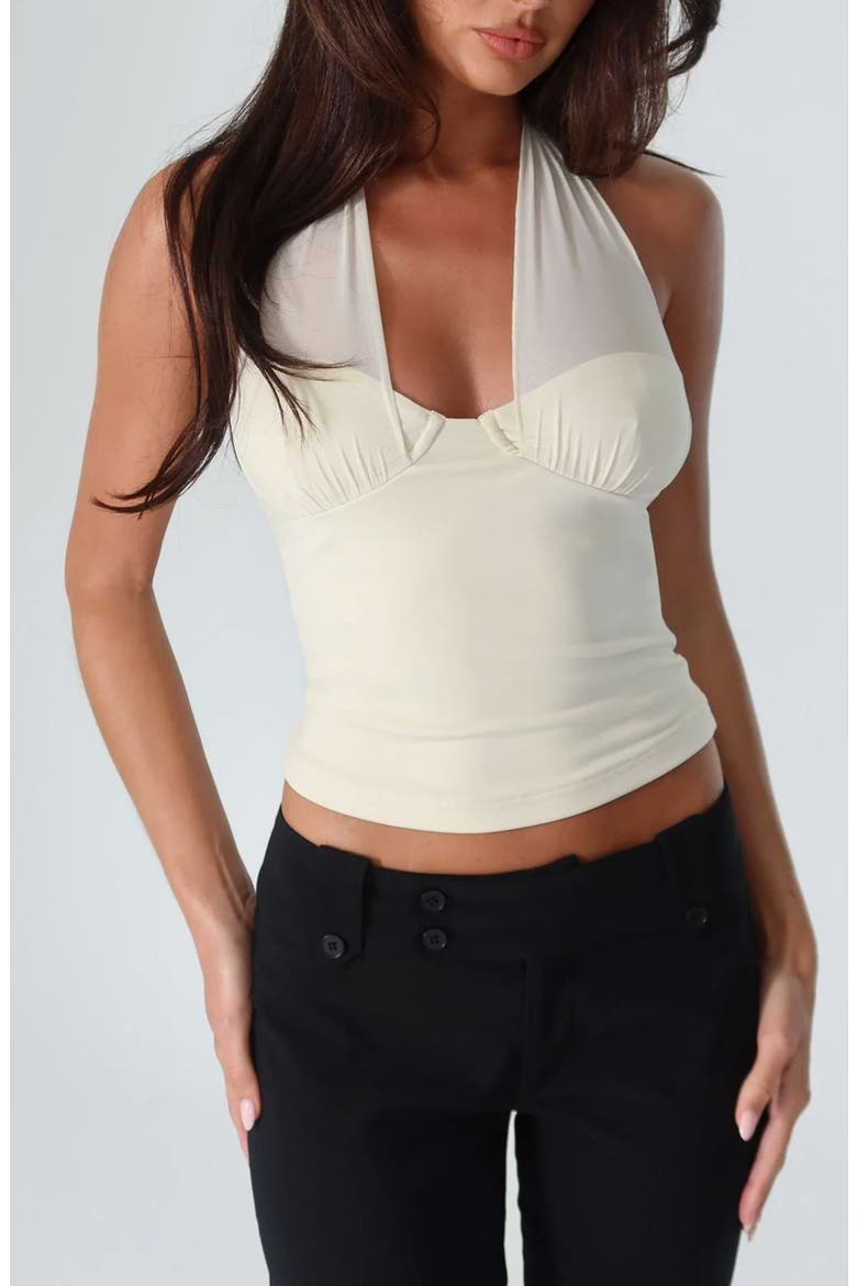 Granger Halter Crop Top, Alternate, color, CREAM