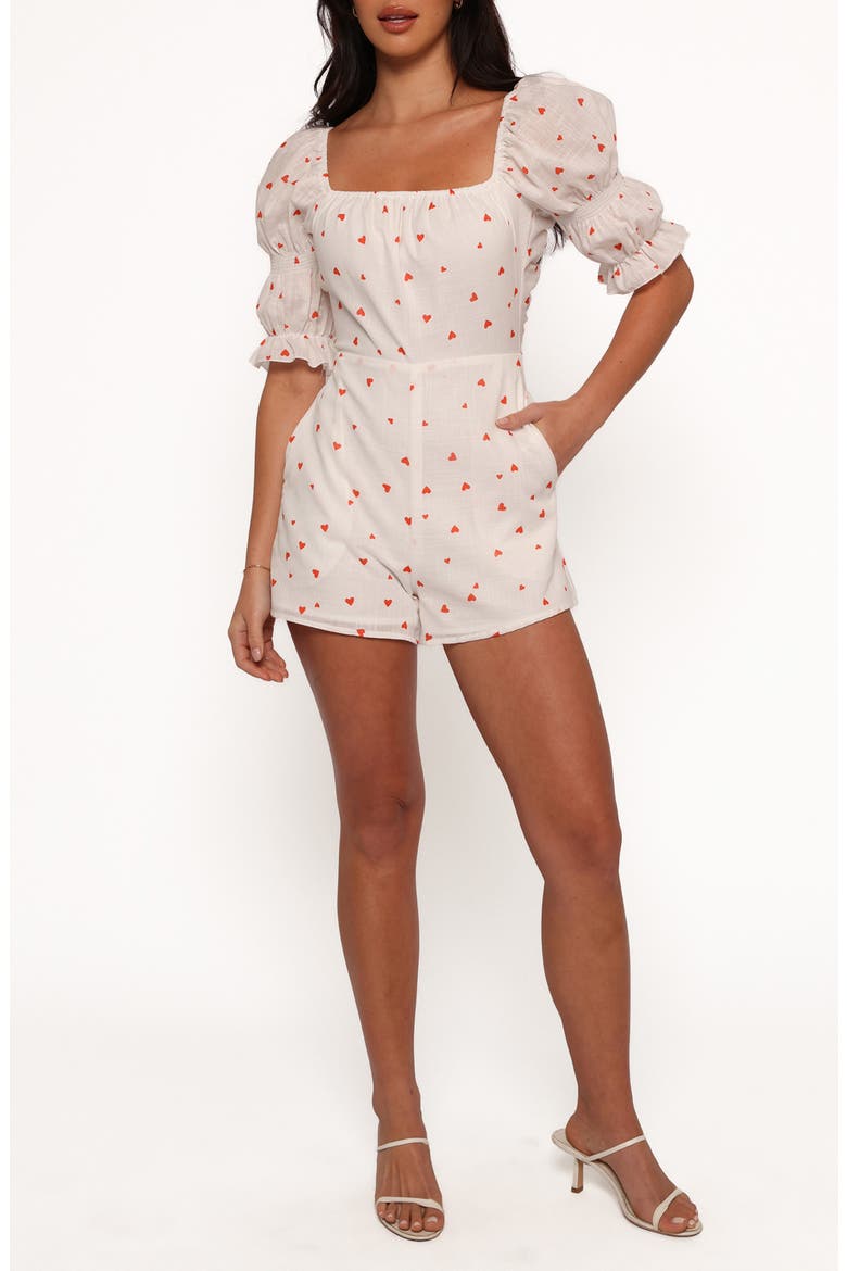 Emerson Cotton Romper, Main, color, DITSY HEART