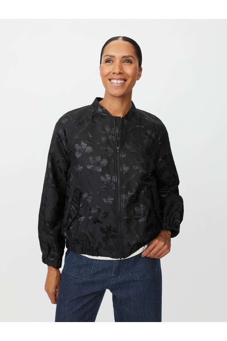 MaJossana Jacquard Bomber Jacket, Main, color, Black