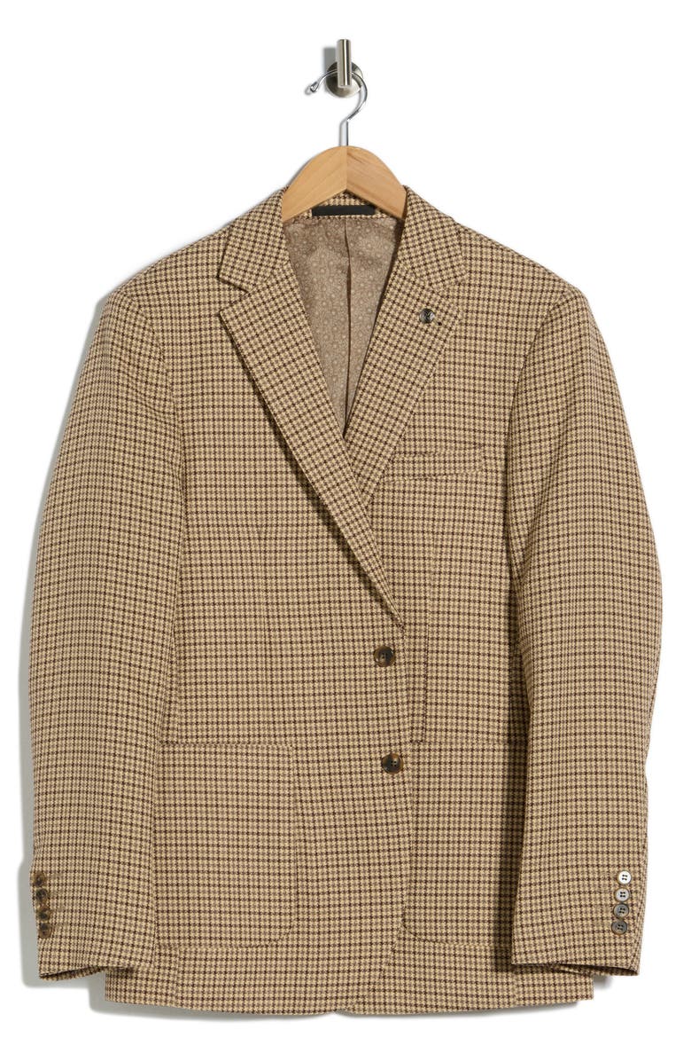 Tahari Plaid Slim Fit Sport Coat, Main, color, Beige