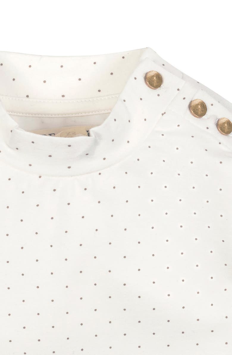 Hope & Henry Kids' Organic Long Sleeve Mock Neck Knit Top, Alternate, color, Soft White Pindot