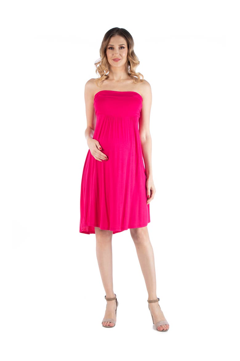 Maternity 24seven Comfort Appare Knee Length Strapless Mini Dress, Main, color, Pink