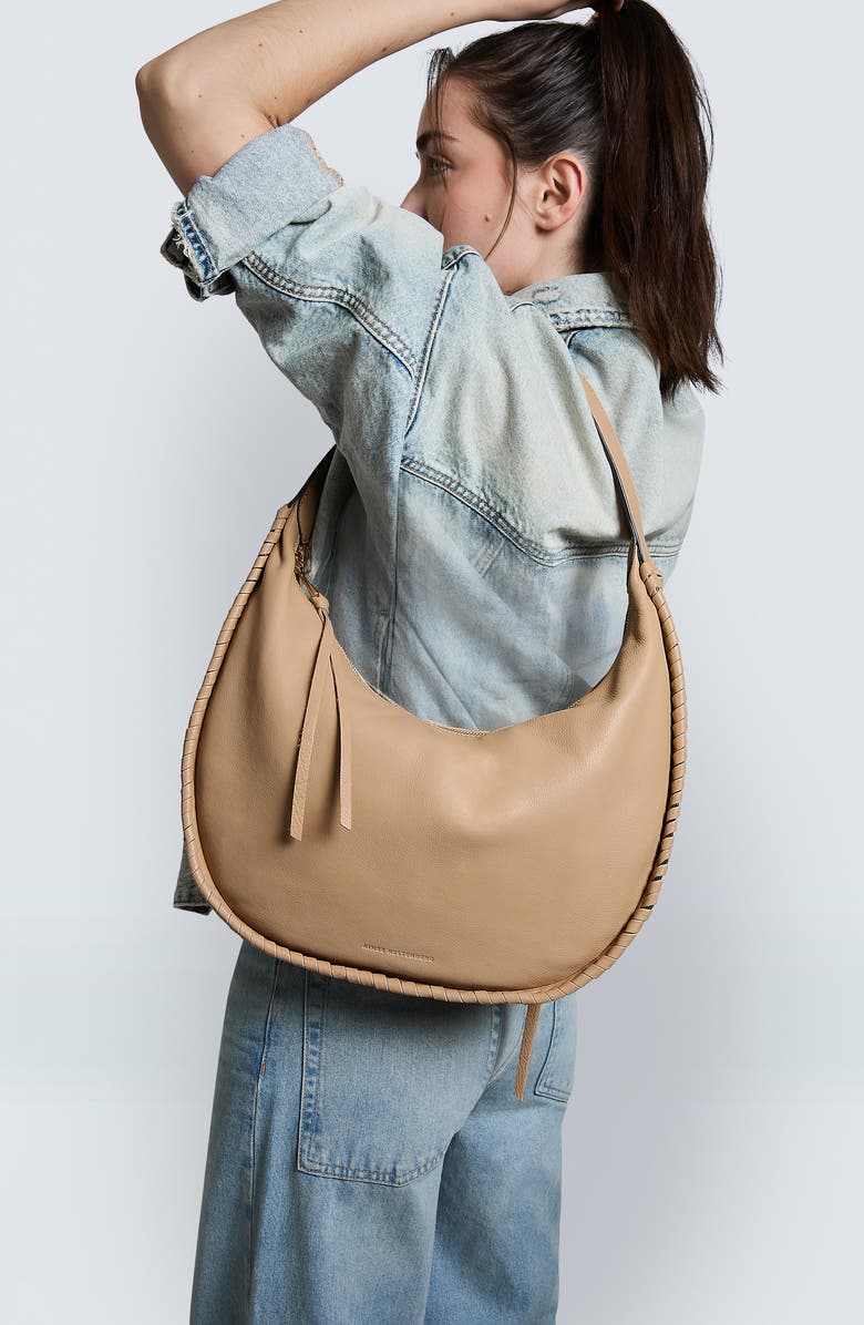 AIMEE The Mercer Leather Hobo Bag, Alternate, color, Camel