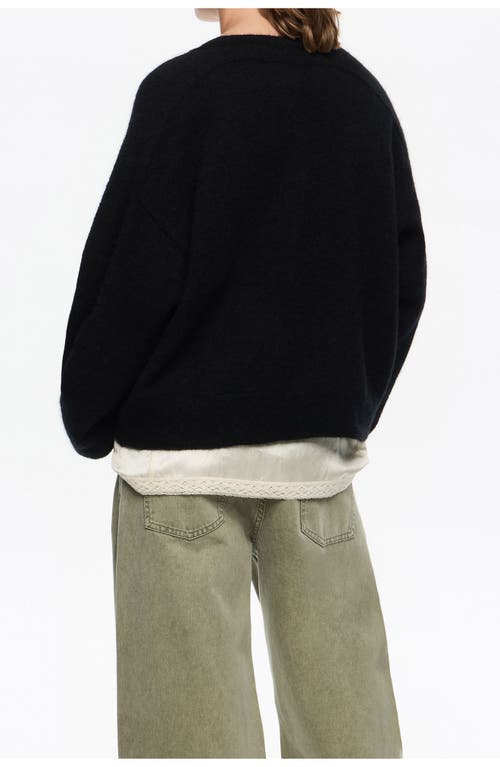 Bimba Y Lola Mohair V-neck Sweater In Black