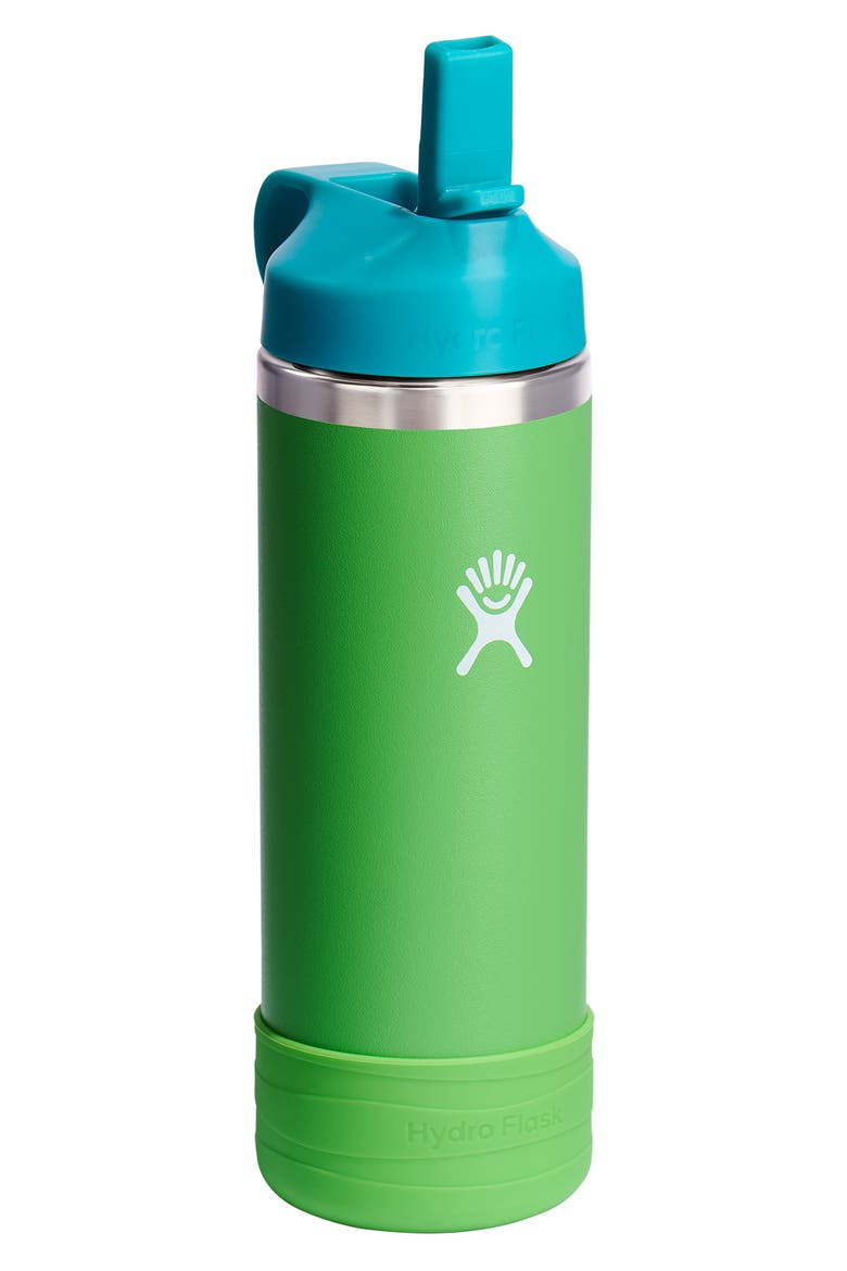 Kids' 18-Ounce Wide Mouth Straw Cap Water Bottle, Alternate, color, GRASS
